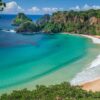 Foto panorâmica da baía do Sancho Fernando de Noronha